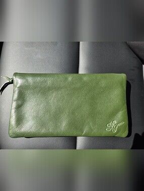 Vintage Buxton Soft Gems Nappa Cowhide Leather Wallet Green
